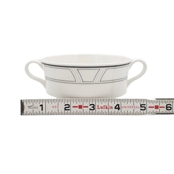 Set of Two Lenox Uptown Cream Soup Bowls, 2 Handles 4" Replacement - Picture 2 of 4